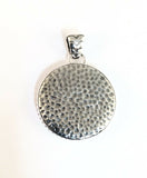 Sterling Silver 925 Reversible Round Hammered & Filigree Pendant. Bali Jewelry