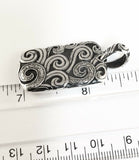 Sterling Silver 925 Bali Swirl Waves Rectangular Pendant. Bali Jewelry