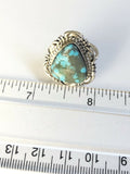 Native American Sterling Silver Navajo Indian Turquoise Ring Size 6 & 1/2